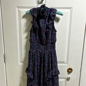 Floral frilly maxi dress